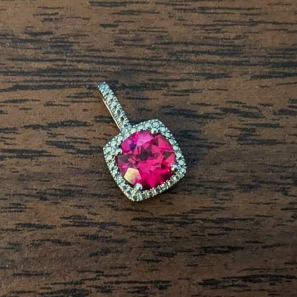 1.25 Carat Natural Ruby & Sterling Silver Pendant - Picture 2 of 4